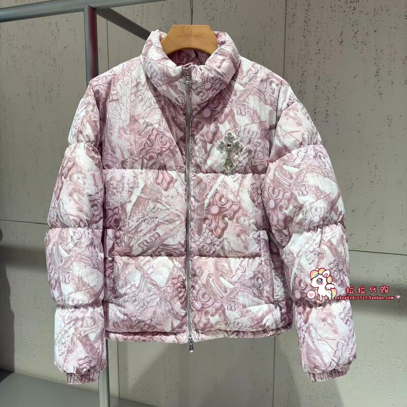 Ed Hardy Trendy Brand Counter Genuine Product 2026 Autumn and Winter Women's Stand Collar Casual down Jacket E1Sdw524