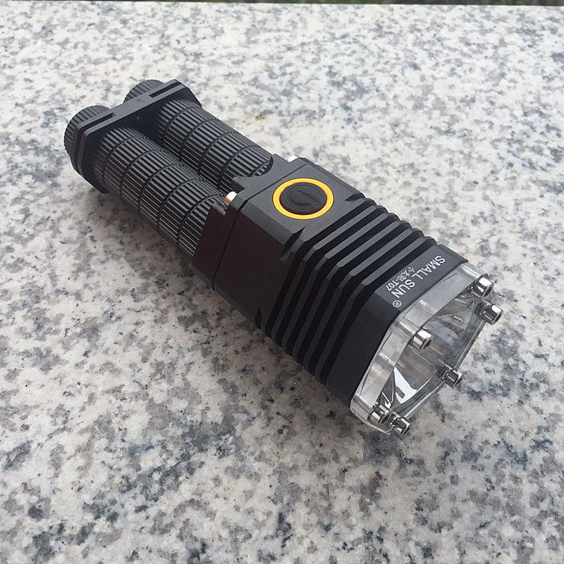 T6 small solar intense light flashlight T07 Bicycle led front light 18650 large capacity intense light 6 hours photos