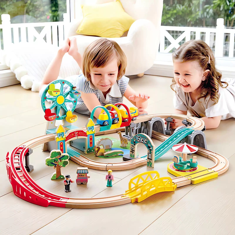 Hape Train Track Playground Set Electric Train Wooden Educational Toys for Children 2 to 6 Years Old Baby Gift Hape Train Track Playground Set Electric Train Wooden Educational Toys for Children 2 to 6 Years Old Baby Gift