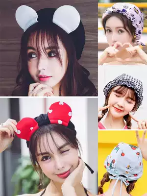 Swimming cap female fashion long hair Korean cute special price lace drawstring adjustment adult children parent-child non-head swimming cap