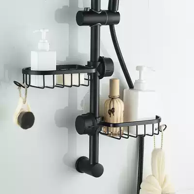 Punch-free bathroom shower rack kitchen faucet holder nail-free rack space aluminum hanger drain rack