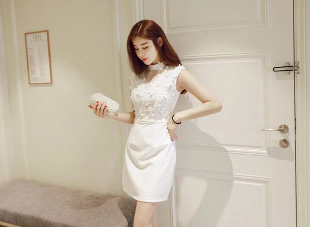 Xuân 2018 đầm mới gợi cảm quality chất lượng không khí nữ giảm béo hộp đêm nữ tính gói hông một váy chữ - A-Line Váy