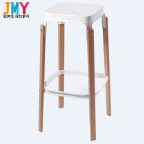 Nordic solid wood metal bar stool home bar chair front chair fashion iron bar stool bar stool simple bar chair