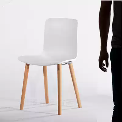 New plastic chair adult backrest dining chair solid wood dining table chair log coffee chair Simple modern designer chair