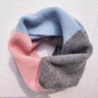 Three-Color Spliced High-End Cashmere Scarf for Women, Thickened for Winter, Korean Style Pullover Neck Warmer, Versatile Neck Wrap