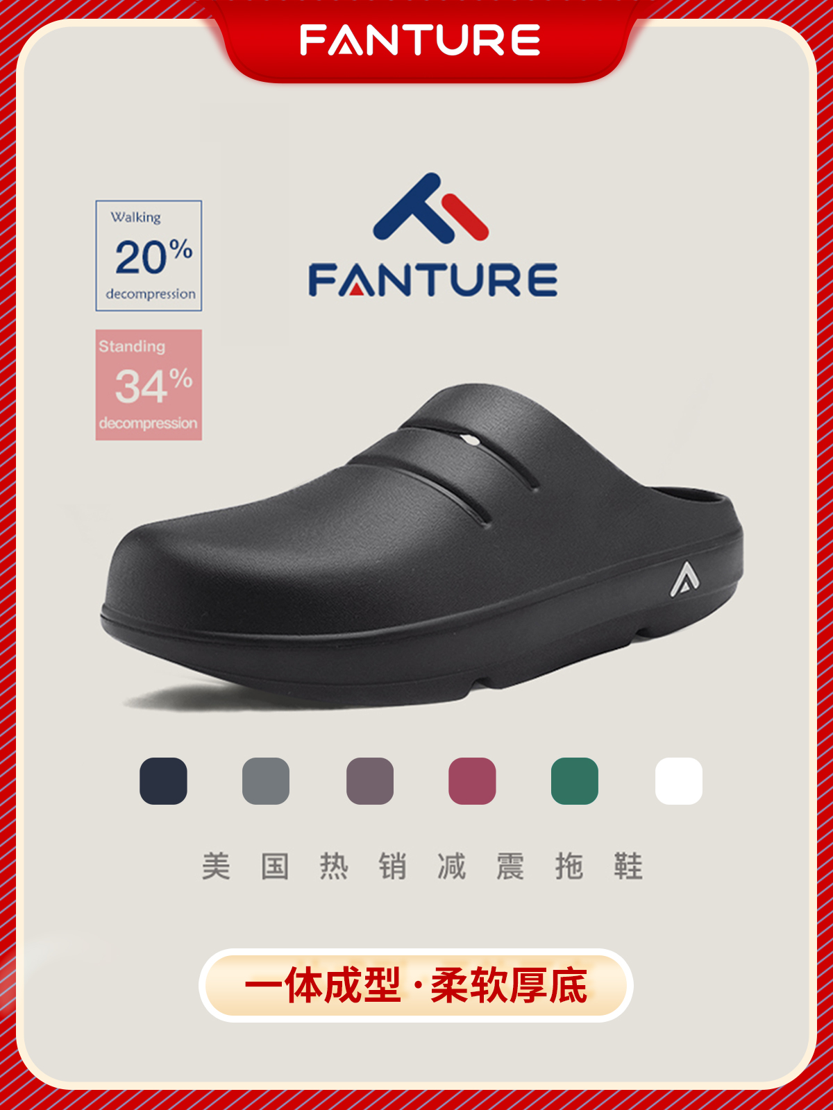 FANTURE Dép mũi nhọn thời trang chính thức của Mỹ dành cho bác sĩ, y tá, phẫu thuật, văn phòng, dép thể thao đục lỗ giày quai hậu 