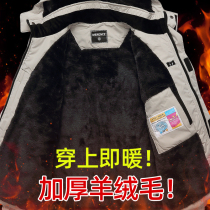 American jackets mens and womens autumn and winter fleece couples short windbreaker mountaineering clothes thick coat