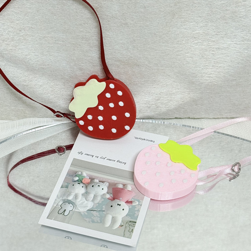 New Soft and Cute Bjd Doll Crossbody Bag with Strawberry Polka Dots, Girly 3D Printed Versatile Azone Special Six-Pronged Universal Six