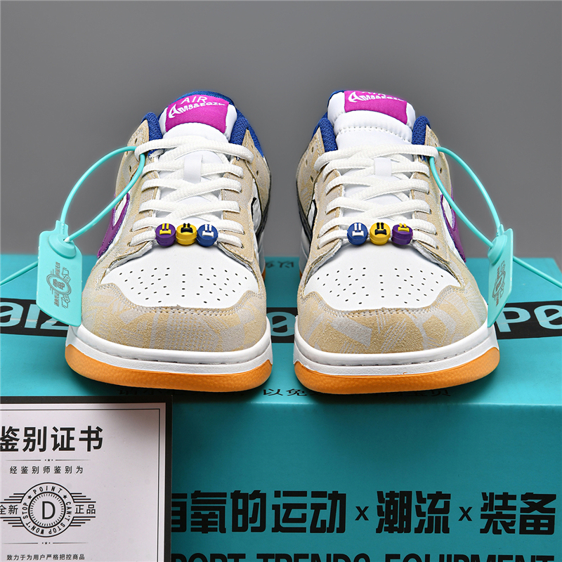 Putian Genuine Aj Men's Shoes Dunk White and Purple Aj1 Horse Year Limited Edition Low-Top Sneakers Air Force One Sports Shoes