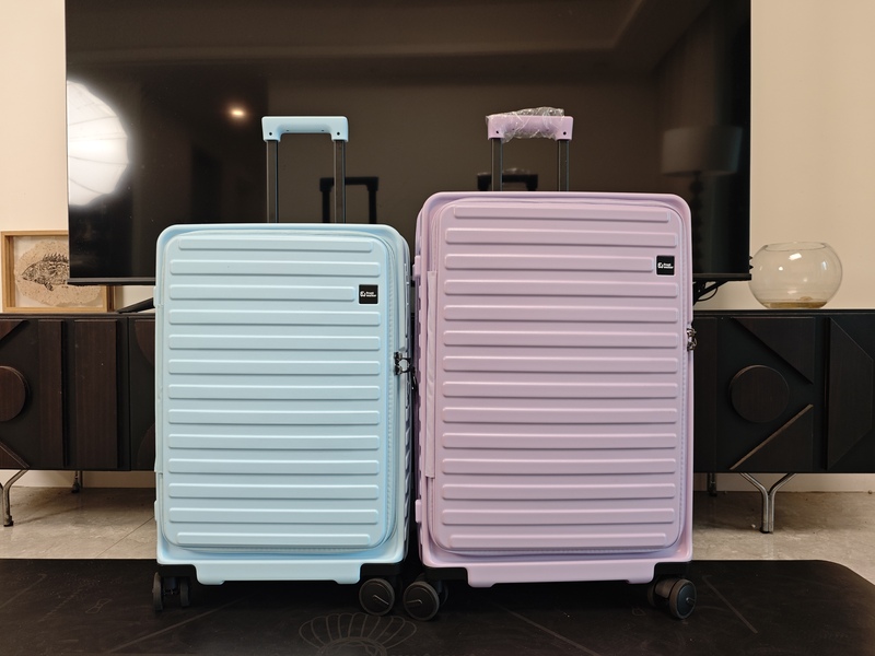 Front-Opening Hinomoto Luggage with One-Touch Brake, Pure Pc Zipper Case, Combination Lock, Customs Lock, Travel Suitcase