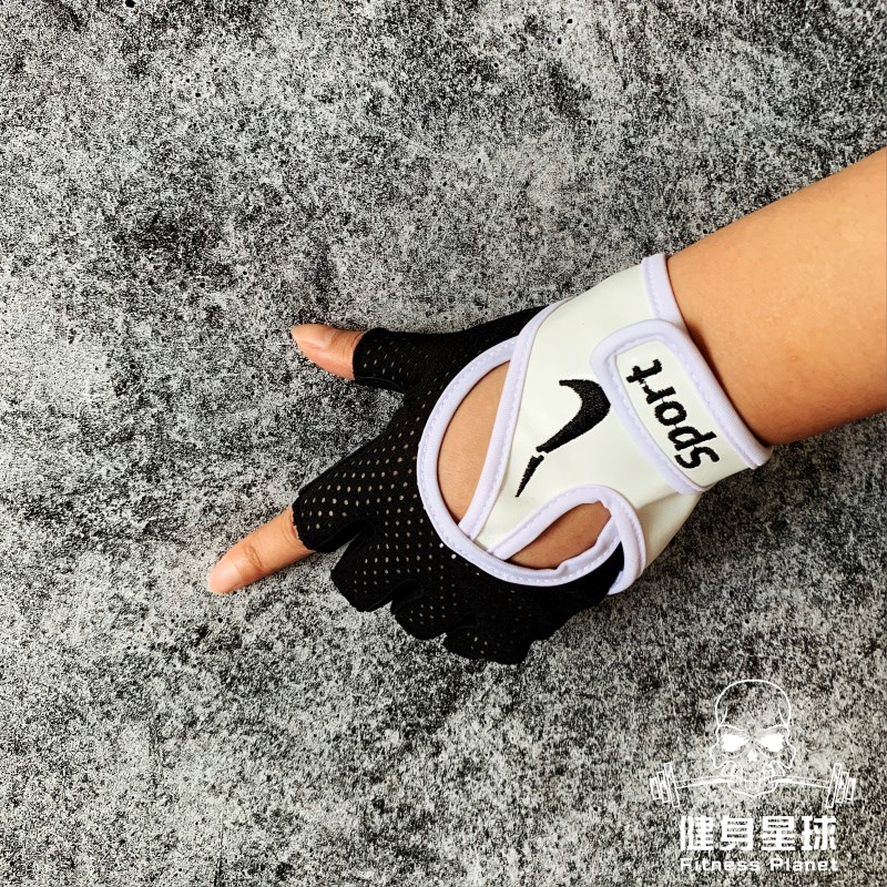 Chữ màu đen và trắng, thể dục, chống trượt, cùng một mô hình, các cặp vợ chồng, sắt, thể thao, ngoài trời, găng tay quay, lưới màu đỏ - Găng tay găng tay da nam