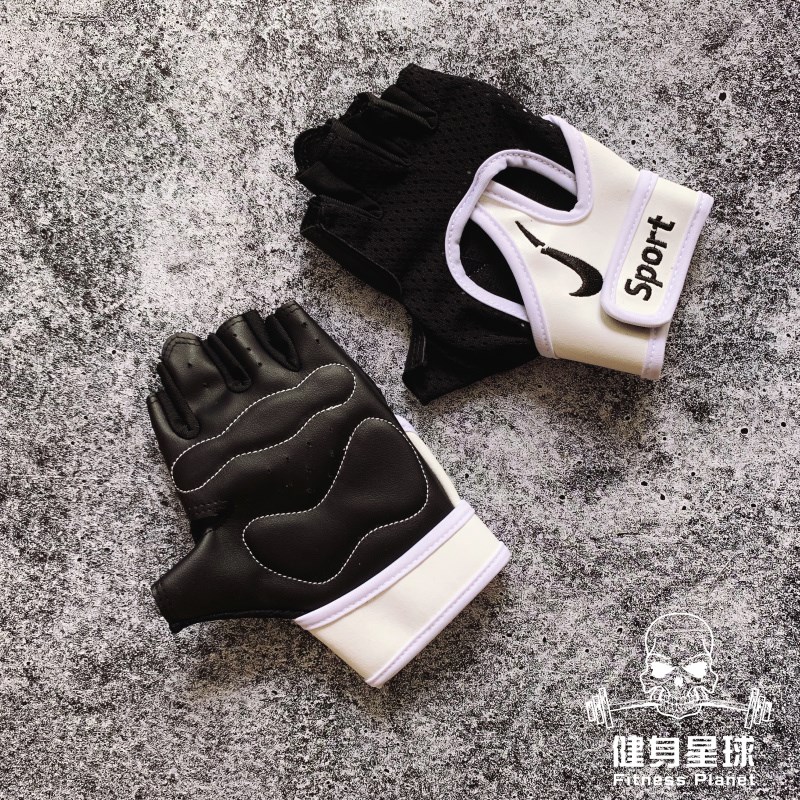 Chữ màu đen và trắng, thể dục, chống trượt, cùng một mô hình, các cặp vợ chồng, sắt, thể thao, ngoài trời, găng tay quay, lưới màu đỏ - Găng tay găng tay da nam