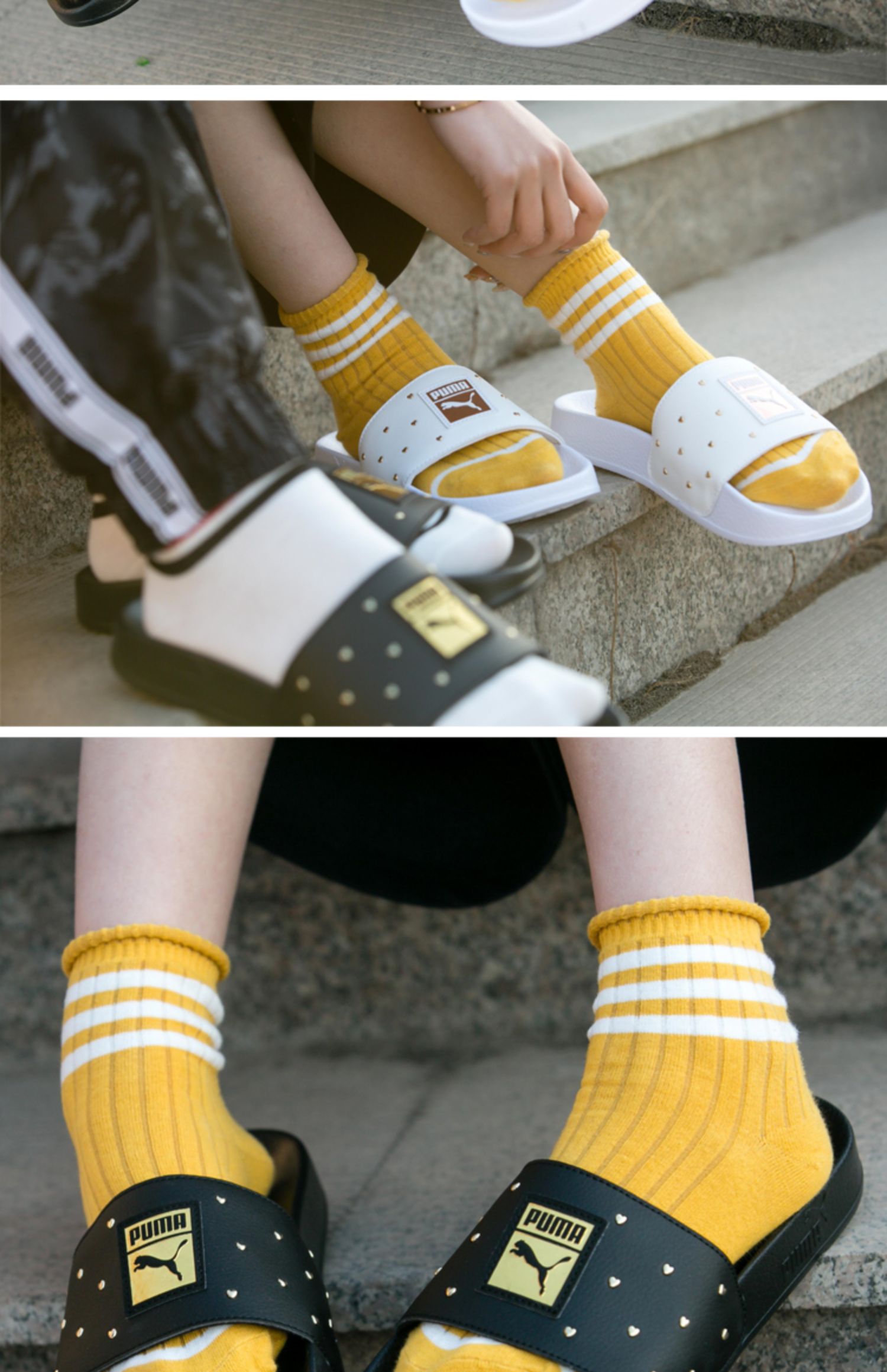 PUMA Hummer nam và nữ cặp đôi xu hướng vàng đinh tán tiêu chuẩn mang dép đi biển chống trượt 369405-01-02 - Dép thể thao dép hot trend năm 2021