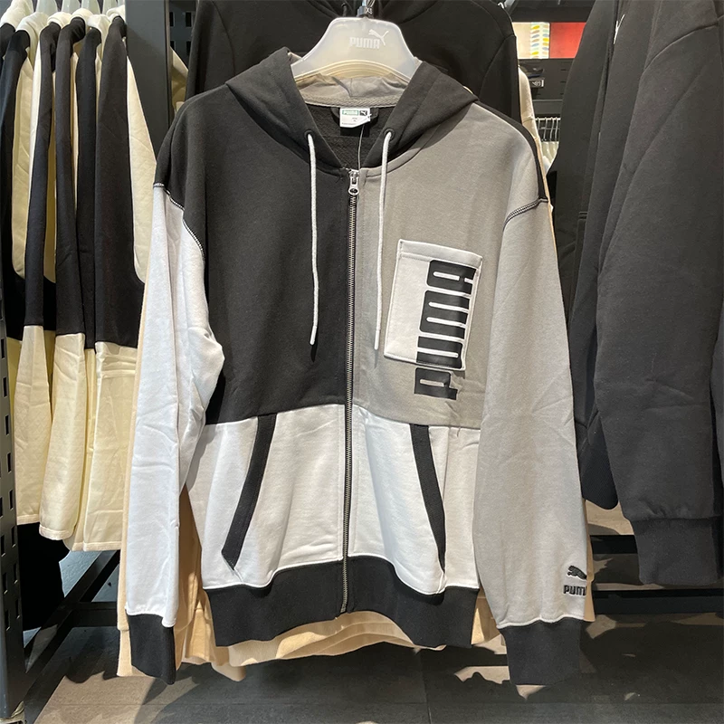 Puma, ветронепроницаемая тёплая спортивная куртка с капюшоном для отдыха