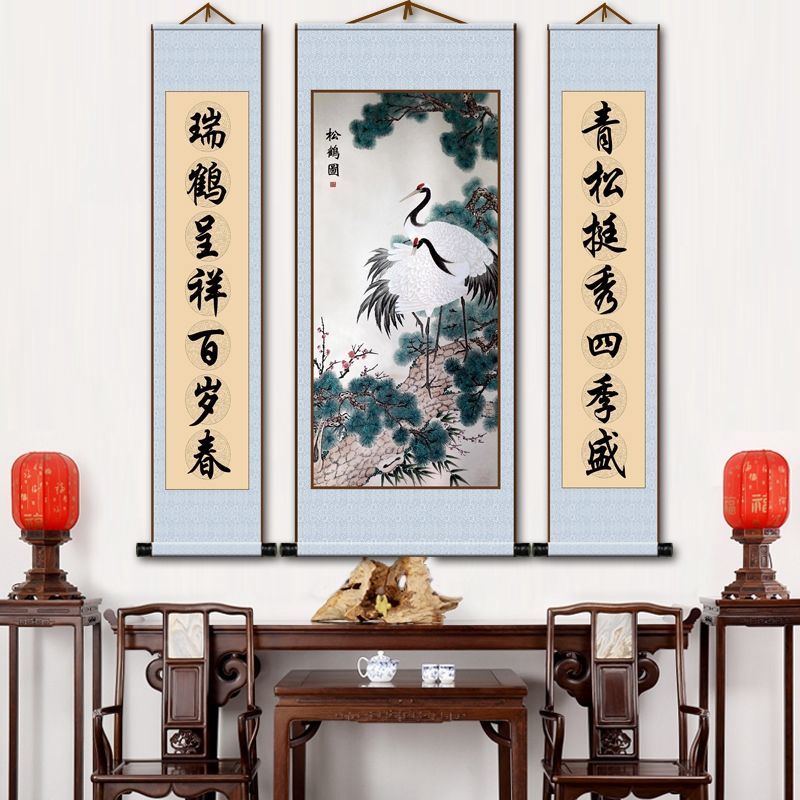 Living room hall San Tokuka Toku Hong Yun Yun Pine on the decorative painting of the national painting