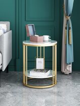 Modern minimalist Nordic marble edge a few light lavish sofa corner a few living room small round table tea table small family type side cabinet