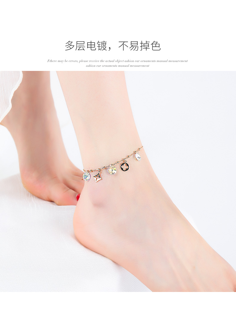 Trang sức Della khí chất hipster mùa xuân và mùa hè thời trang nữ vòng chân với yếu tố Swarovski chân pha lê lắc chân nữ vàng đẹp
