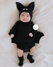 Комбинезон, Ползунки, Боди ins婴幼儿童衣服宝宝万圣节蝙蝠侠连身衣1-2-3岁春秋男女童包屁衣