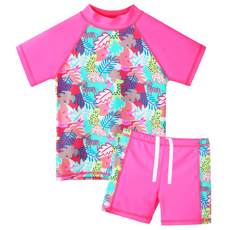 Baotong Yinian Summer Children's Two-Piece Short-Sleeve Shorts Set for Older Kids, Sun-Protective Girls' Quick-Dry Swimwear for Pool Baotong Yinian Summer Children's Two-Piece Short-Sleeve Shorts Set for Older Kids, Sun-Protective Girls' Quick-Dry Swimwear for Pool