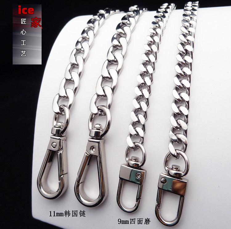 Stainless steel primary color polished chain metal bag chain wrap with chain sub-single buy metal band without falling out of rust