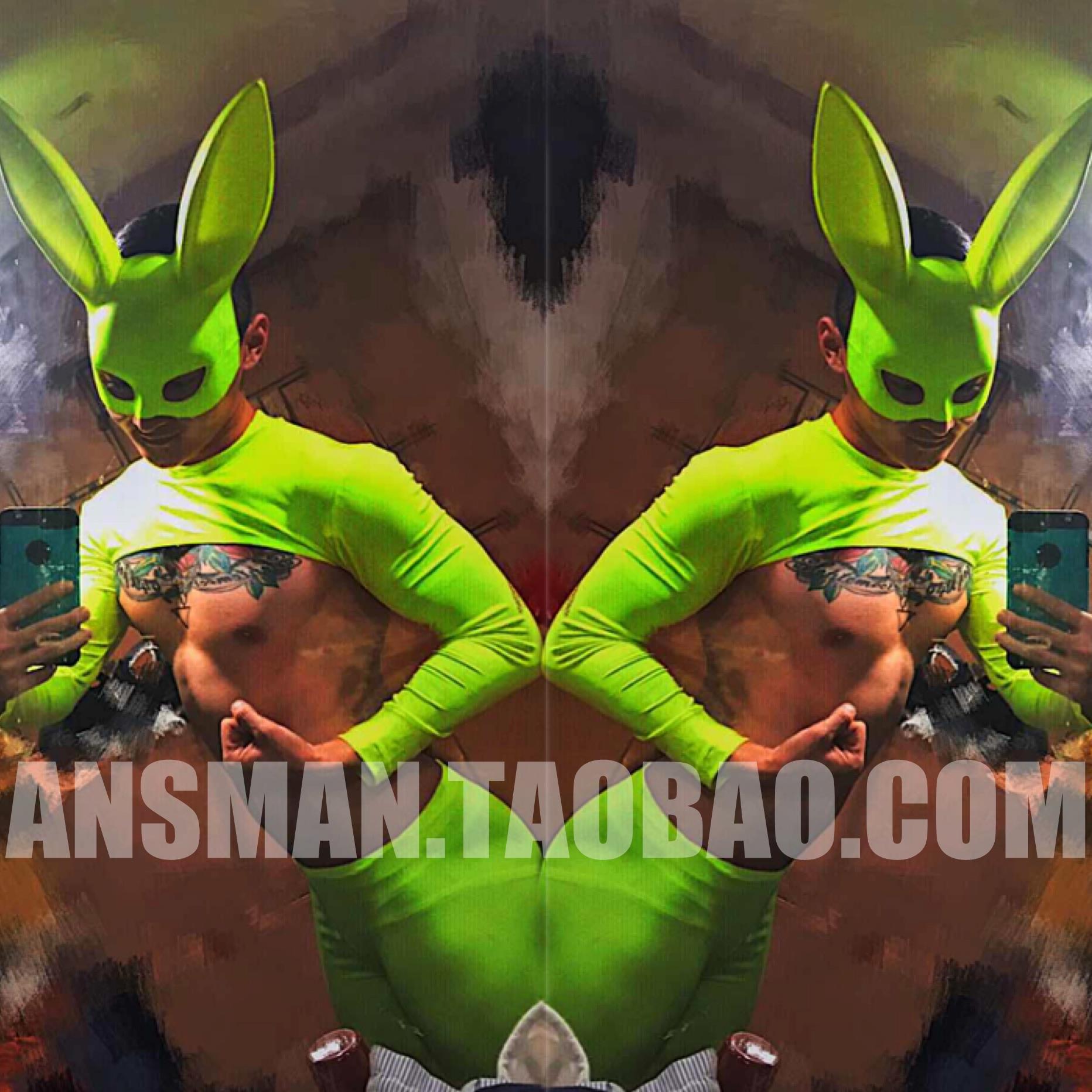 Original nightclub bar fluorescent yellow and green male DS performance suit set Theme show party gogo dancer