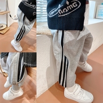 Quality heavy industry boys foreign style side zipper casual pants 2021 autumn clothes new childrens pants sports pants tide