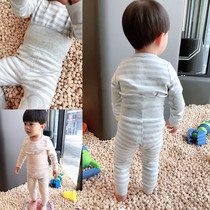 Baby high waist belly underwear set pajamas Men and women children infants and children warm autumn clothes autumn pants Home clothes
