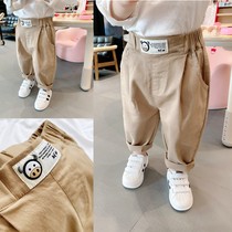 Quality model ~ soft textured Baby elastic cotton khaki casual pants 2021 autumn boys foreign pants