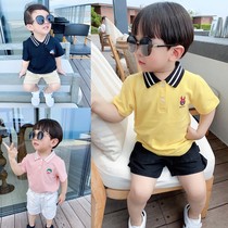 Baby thin section beaded cotton short-sleeved POLO shirt Summer childrens clothing Boy infant children cotton lapel T-shirt