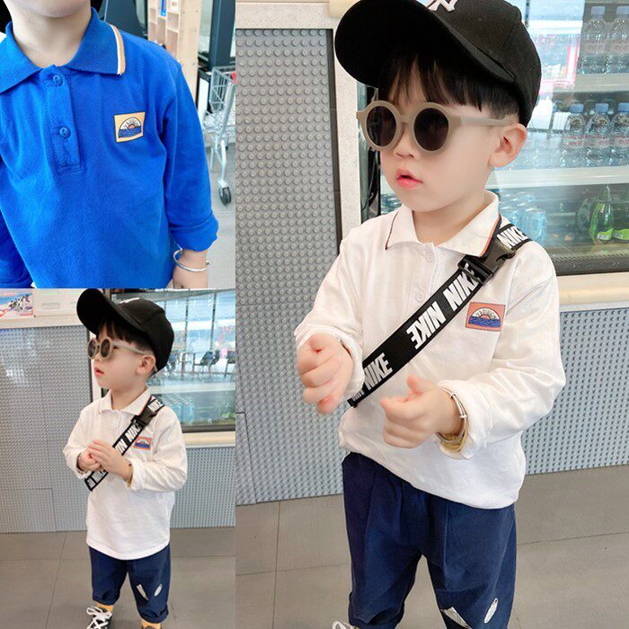 Boy pure cotton turtlenecks Long sleeves T-shirt Spring style childlike children's baby spring autumn season blouses polo shirts POLO