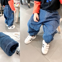 Self-retention ~ soft boys feet jeans 2021 autumn baby loose foreign pants tide
