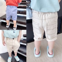 Slim fit not tight baby light pants summer boys and children casual Western style versatile pants five-point pants tide