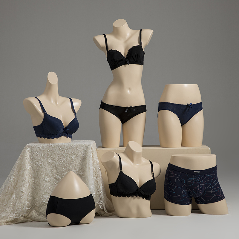 Lingerie Model Props, Female and Male Half-Body Mannequins, Plastic Dummy Figures for Bras and Underwear, Display Racks for Window Showcases Lingerie Model Props, Female and Male Half-Body Mannequins, Plastic Dummy Figures for Bras and Underwear, Display Racks for Window Showcases