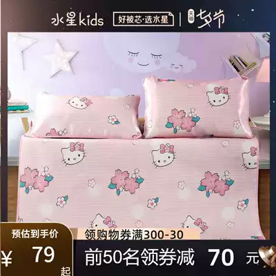 Mercury home textile children's ice silk mat foldable antibacterial cartoon mat 1 2 1 5 two three-piece set Sakura KT