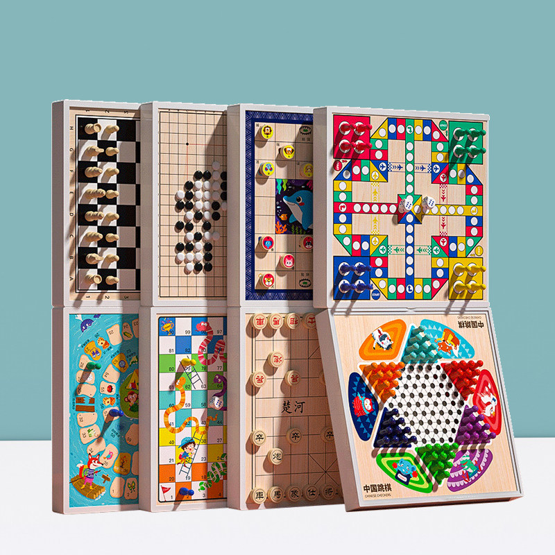 Children's wooden chessboard Wuzi checkers Checkers of Great All Primary School Students Puzzle Puzzle Toy Tabletop Games-Taobao