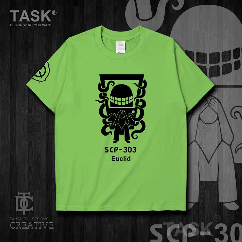 TASK Supernatural Shelter SCP Foundation SCP303 cửa nam cotton ngắn tay áo thun nam và nữ áo khoác 0005