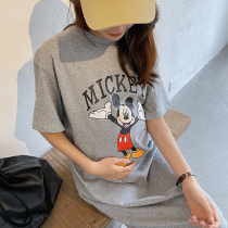 2021 new summer summer pregnant women Mickey loose cotton short sleeve fashion T-shirt dress women long tide mother