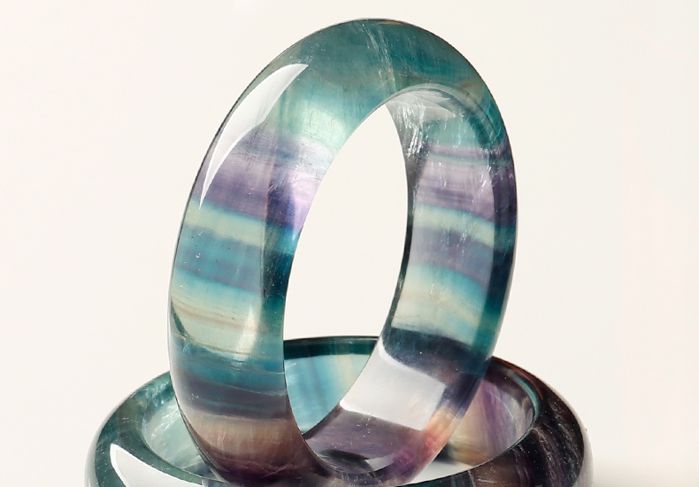 Pro-Crystal Crystal Natural Fluorite Bracelet Phụ nữ Phong cách gốc Đá Cắt Vòng tay hạt hiếm vòng đôi