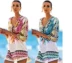 2018 mùa hè mới của phụ nữ Châu Âu trạm kỳ nghỉ bãi biển voan rắn in bãi biển váy tay áo đầm đầm đi tiệc Sản phẩm HOT
