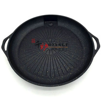 Gas new cassette hob Round frying pan Non-stick easy-to-clean Korean barbecue plate electric baking plate Household commercial