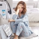 Đồ ngủ nữ tuyết mùa xuân và mùa thu đông cotton dịch vụ nhà dài tay mùa thu Hàn Quốc của bộ đồ dễ thương nhà dày