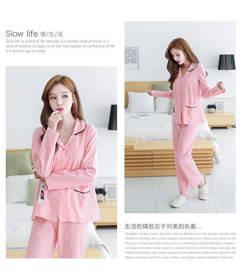 Đồ ngủ mùa thu tuyết và đồ ngủ mùa đông cho nữ cotton dài tay dễ thương phục vụ sinh viên Hàn Quốc dễ thương phim hoạt hình thỏ phụ nữ nhà phù hợp với phụ nữ pijama đôi
