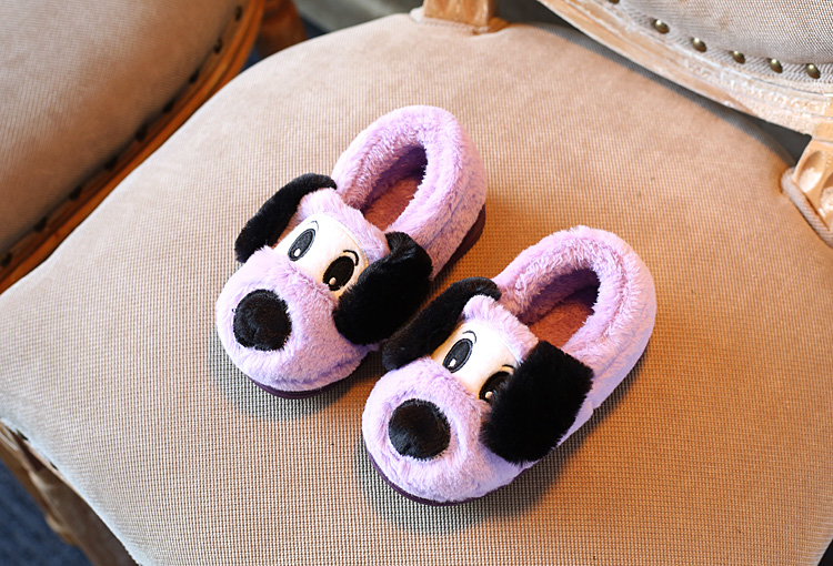 Pantoufles enfants en suède pour hiver - semelle caoutchouc - Ref 1036186 Image 15