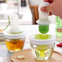 Vial with brush Household kitchen baking pancake silicone brush Glass oil pot oil barbecue high temperature resistance without hair loss