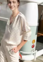 Полноэкранный роскошный VC Poison 22 Mimi тяжелые атласные темные линии Ripple Dot Dop Lose Silk Shirt S1492