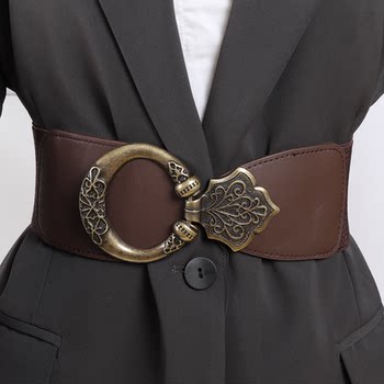 Women's retro elastic wide belt women's spot belt