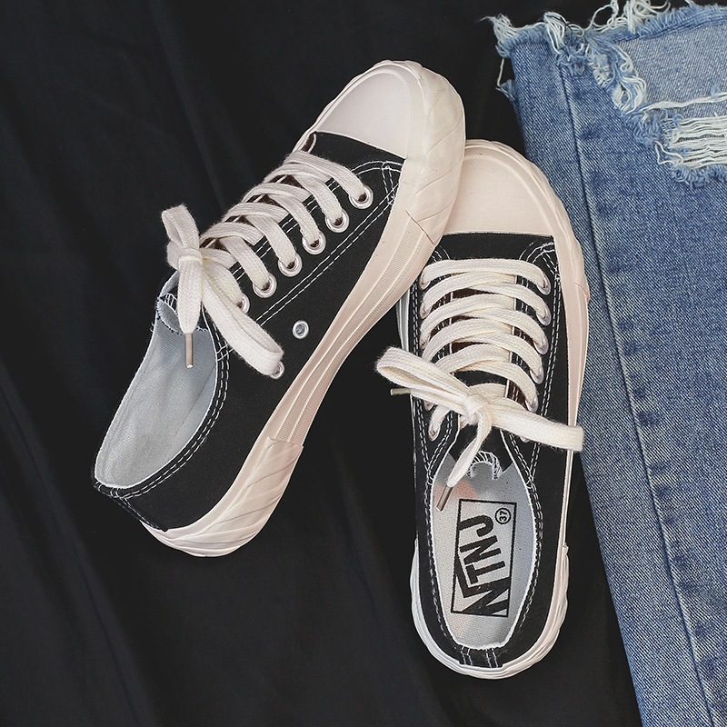 2018 autumn new best selling Korean version of ins canvas shoes female secondary vulcanized shoes Harajuku port wind student shoes rubber shoes