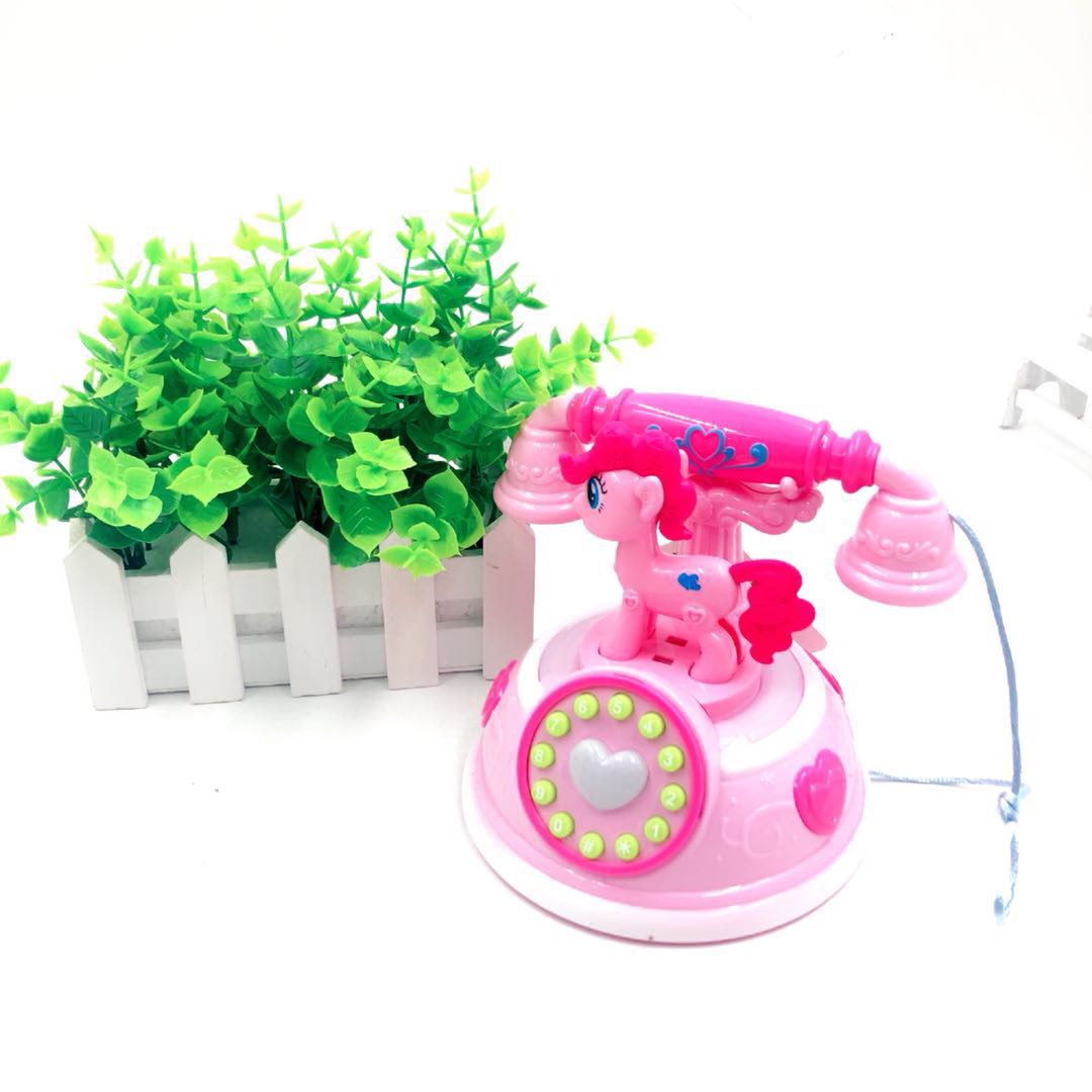 Pony điện thoại cố định Polaroid công chúa điện thoại cô gái 1-3 mô phỏng âm nhạc điện thoại cố định đồ chơi trẻ em - Đồ chơi âm nhạc / nhạc cụ Chirldren đàn cho bé