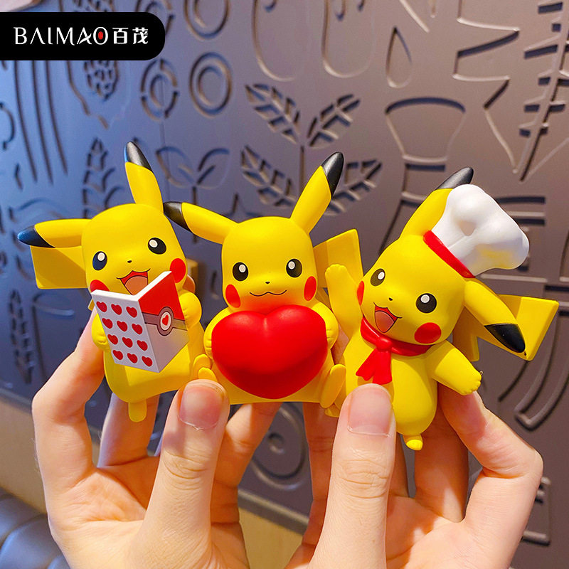 Baimao genuine Pokémon cute cans blind box ornaments female trend Pikachu car model Figure doll toys