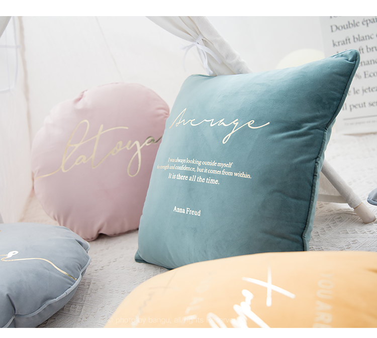 Nhung nhung Bronzing đệm sofa tròn gối Nordic Light sang trọng phòng khách nhỏ gọn gối bìa đệm vững chắc - Trở lại đệm / Bolsters tựa lưng cao su non